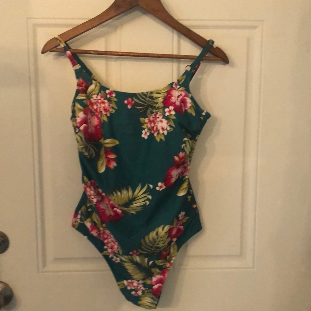 Kona Sol Tropical Floral One Piece Swimsuit